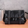 Black Korean style men's backpack with anti-theft function and PU leather construction
