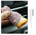 Car interior soft brush dust removal tool with flexible PVC bristles measuring 10cm by 5cm