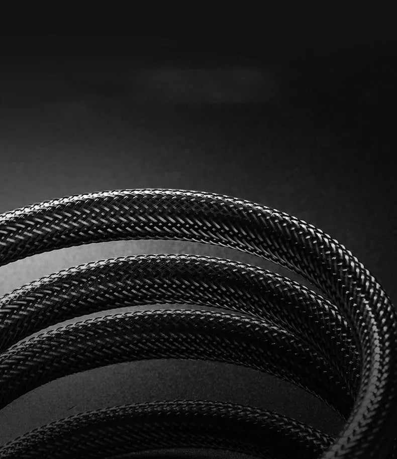 5 metre long black HDMI cable with gold-plated connectors, shown coiled.