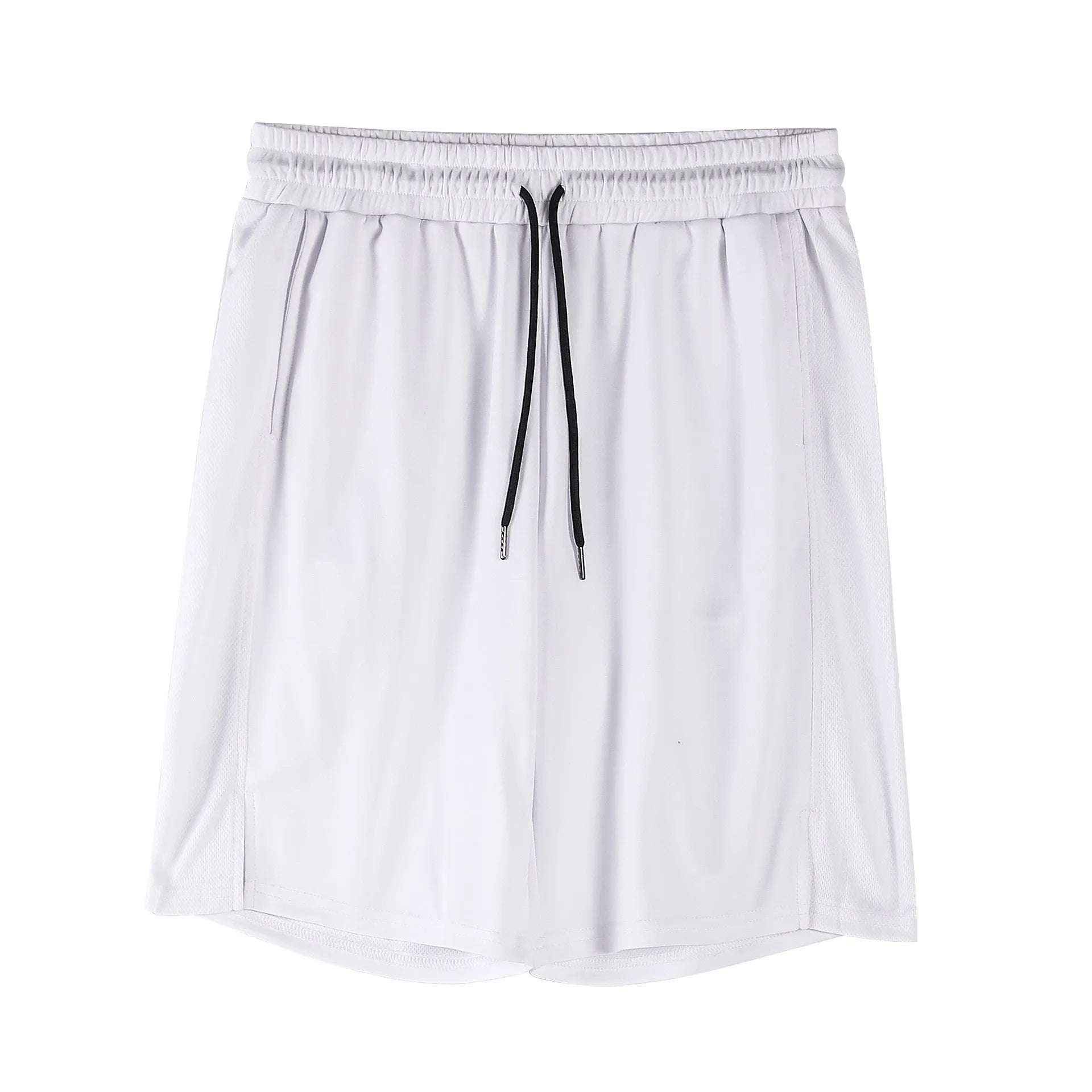 Men's black quick-drying mesh shorts with loose capri pants fit and mid-waist design