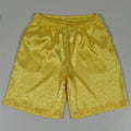 Men's black Tang Suit Tai Chi shorts with a white drawstring elastic waistband laid flat.