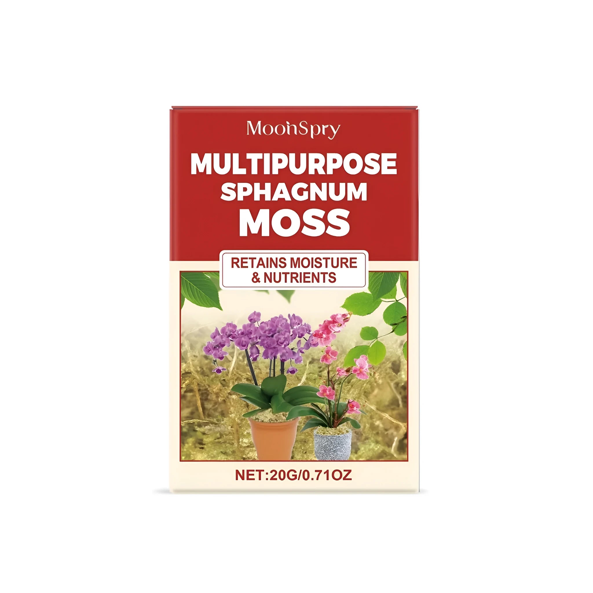 20 gram pack of natural sphagnum moss for terrariums and reptile habitats