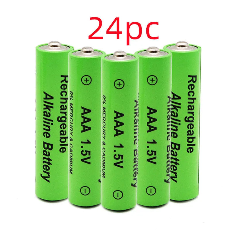 Pack of green 3000mAh rechargeable alkaline AA batteries