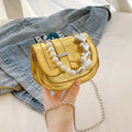 Women's horizontal square crossbody bag with single shoulder strap and phone compartment in PU leather
