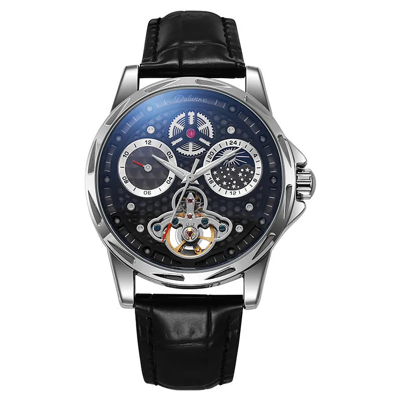 Men's automatic business watch with luminous markers and waterproof construction