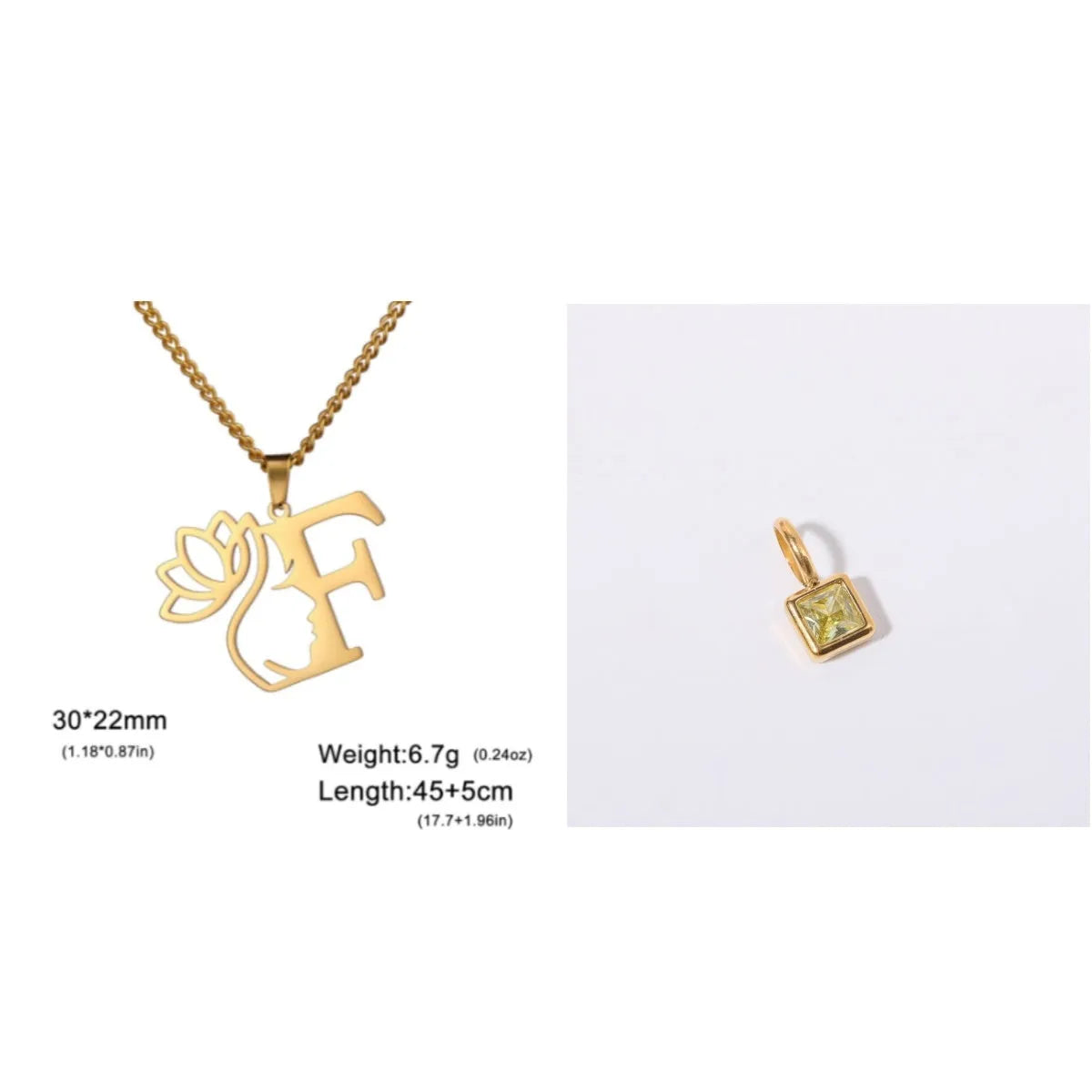 Gold and silver stainless steel fashion necklaces with a cross chain design and matching pendants.