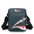 Men's small casual crossbody shoulder bag in Oxford cloth with animal print pattern