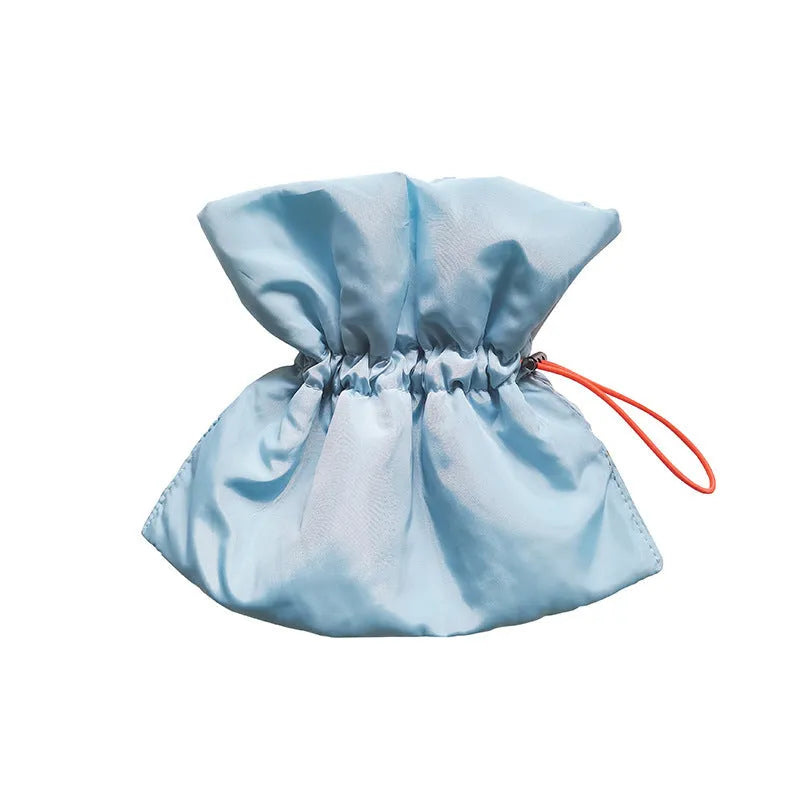 Soft adjustable blue Elizabethan recovery collar for cats and small dogs on a white background.