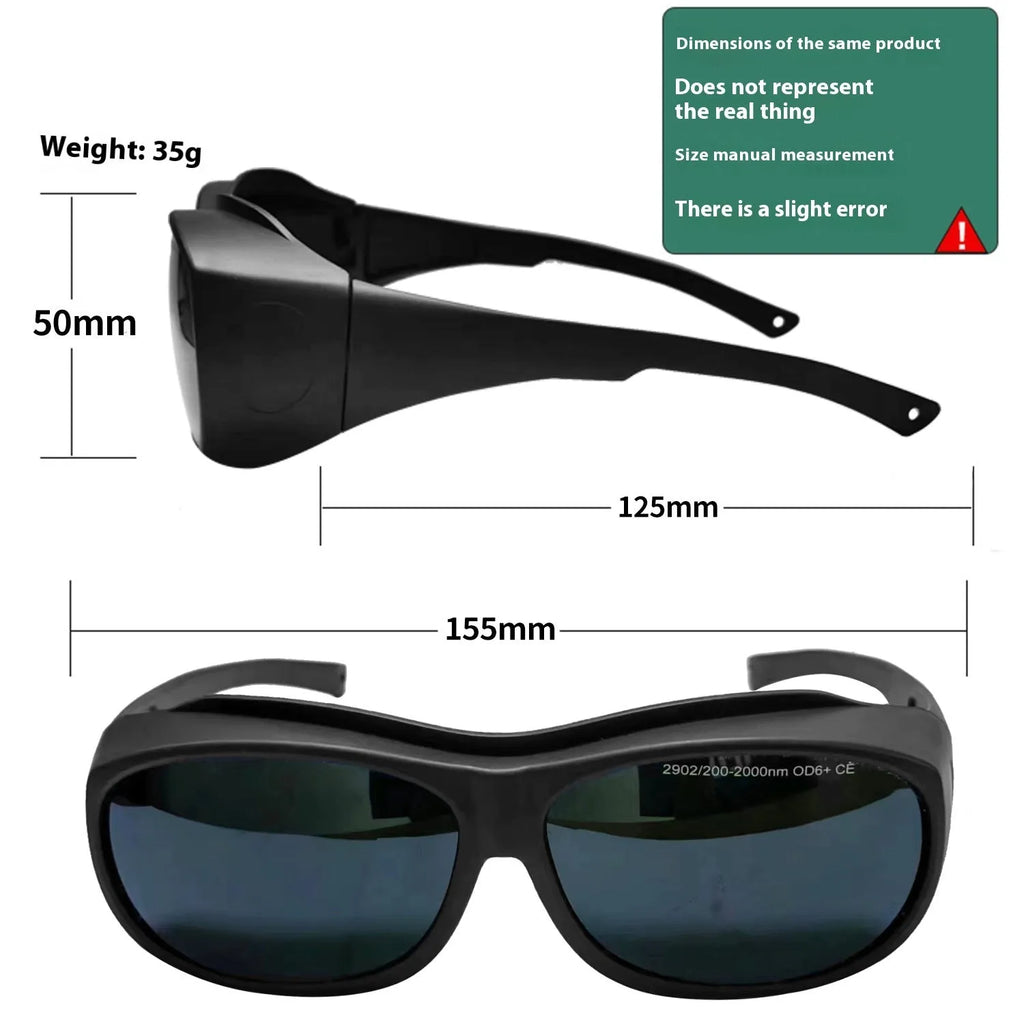 Photon skin rejuvenation and welding goggles with PC lenses for 200-2000nm laser protection