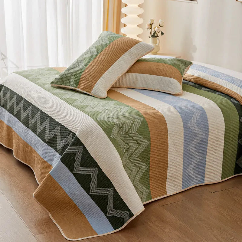 Cotton printed bed sheet set with reactive printed designs for 2.2 metre beds in modern simple style