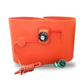 Silicone rubber heating belt wrapped around 200 litre oil drum with digital display control