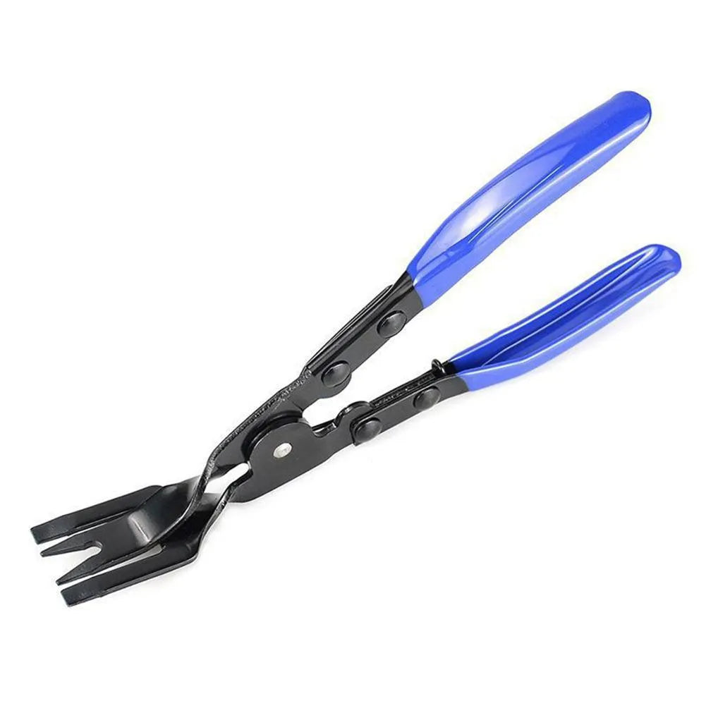 Blue automotive trim removal pliers tool with 235mm steel shaft and 32mm wide head.