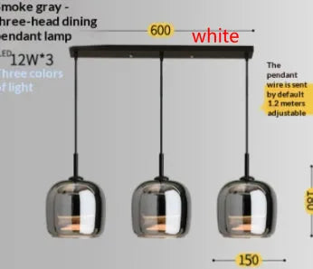 Modern minimalist pendant light with 150mm ashtray shade offering LED three-color dimming for bedroom or study.