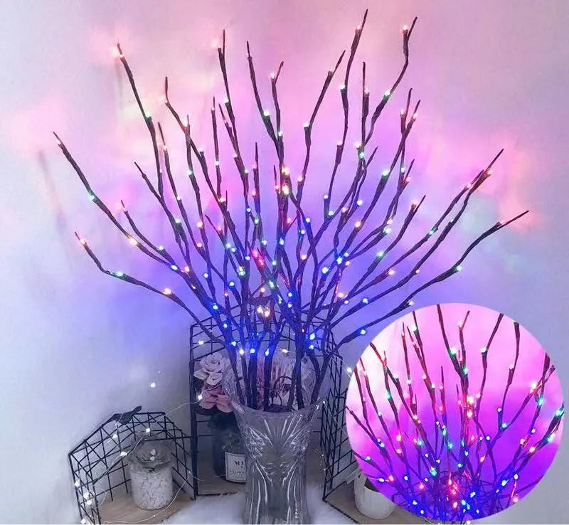 LED simulated branch tree light in vase with colourful lighting options
