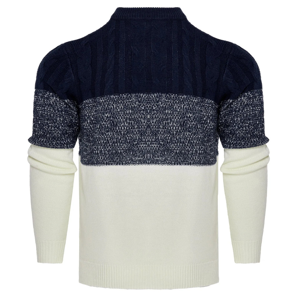 Men's long-sleeved knitted pullover sweater for autumn and winter in multiple sizes and styles.