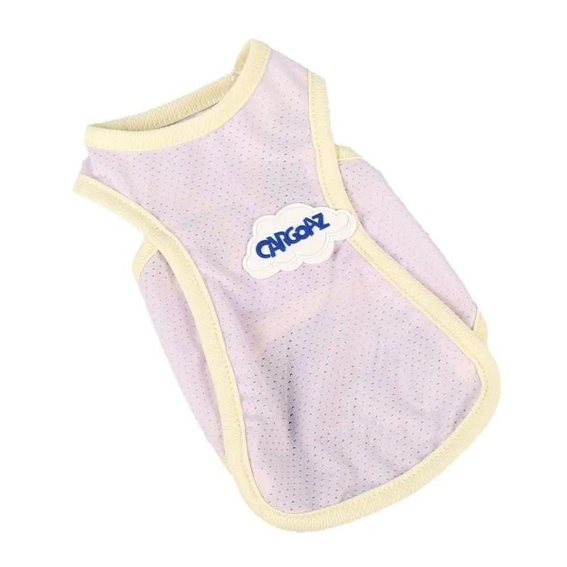 Lightweight polyester cat vest in sports style, available in grass green and taro purple colours