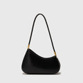 Retro oval women's underarm handbag in multiple colours, showing sandwich pocket design and single shoulder strap.