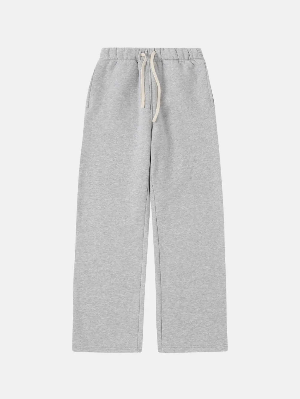 Men's black fleece-lined sweatpants with elastic waistband and drawstring closure in loose fit