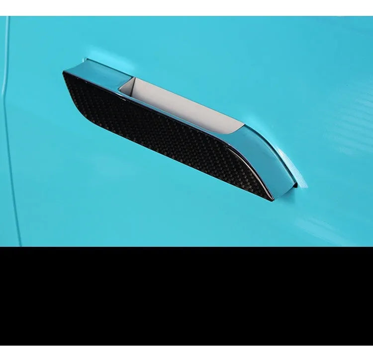Four carbon fibre adhesive protection films for Tesla Model S door handles