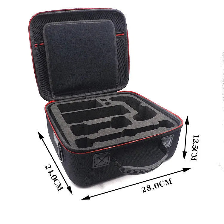 Black EVA hard-shell storage case for game console accessories like controllers and cables.