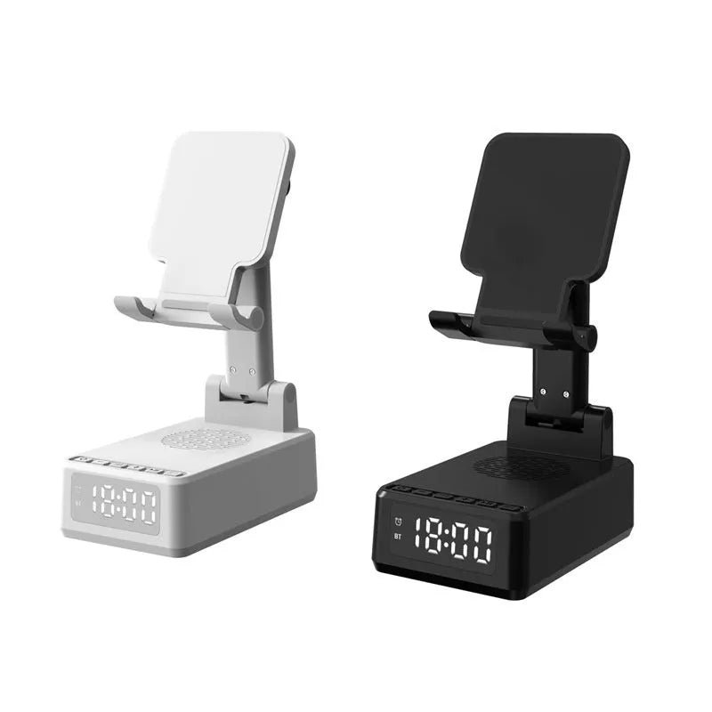 BQ12 multi-function Bluetooth speaker phone holder with wireless charger in black