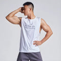 Men's loose fit mesh sports vest in black colour with letters pattern detail