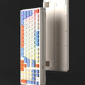 USB luminous desktop keyboard showing illuminated keys in one of four colour options with 1.8 metre cable