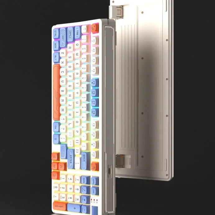 USB luminous desktop keyboard showing illuminated keys in one of four colour options with 1.8 metre cable