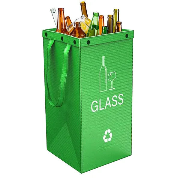 Blue 40L reusable PP waste sorting bag, 30cm wide by 50cm tall, standing upright.