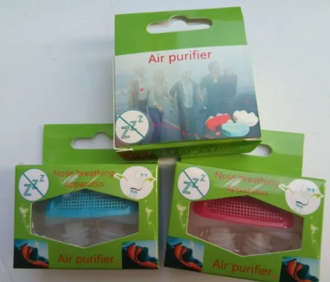 Anti snoring nasal clip made of ABS and silicone in blue white and red colours