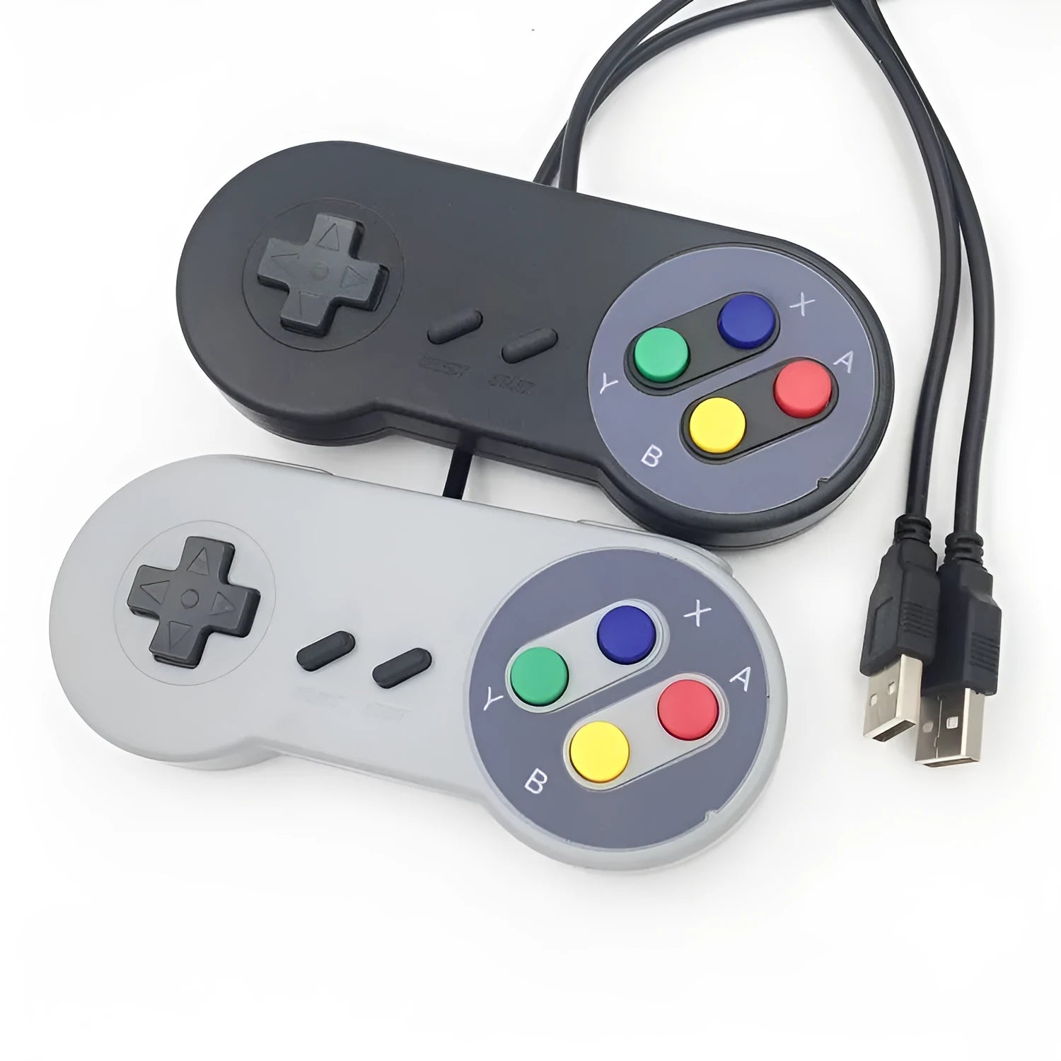 Black PC USB game controller with 1.5m cable and ABS construction