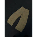 Khaki straight-leg cotton trousers on hanger showing American retro styling