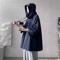 Men's hooded short sleeve t-shirt in loose fit polyester fabric for summer wear