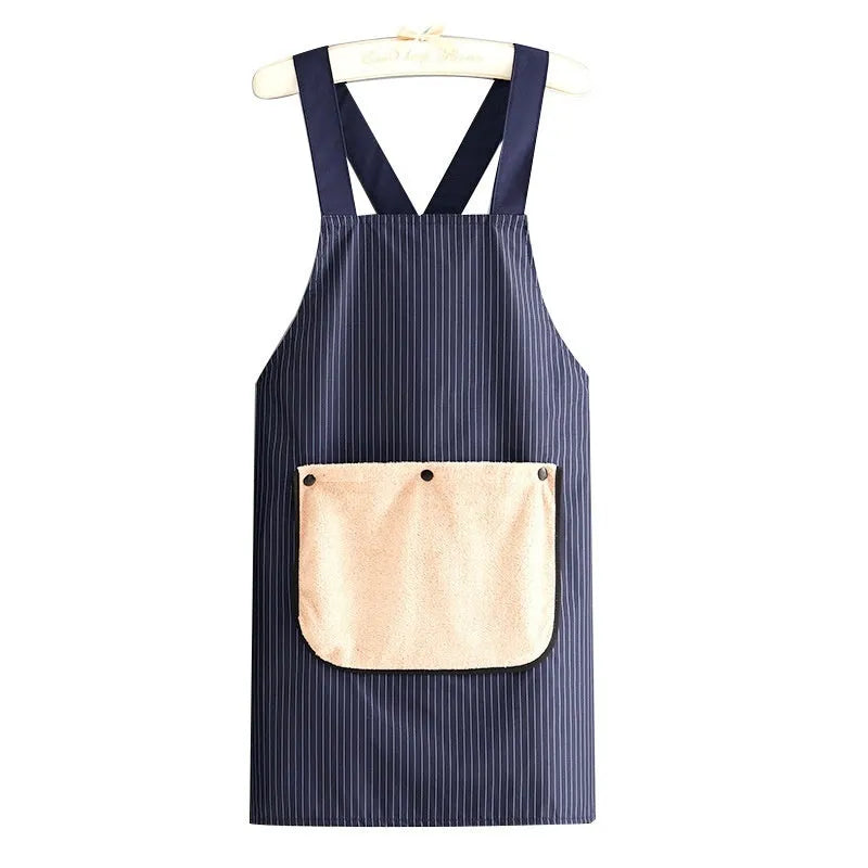 Polyester waterproof kitchen apron in various colours for household cooking protection
