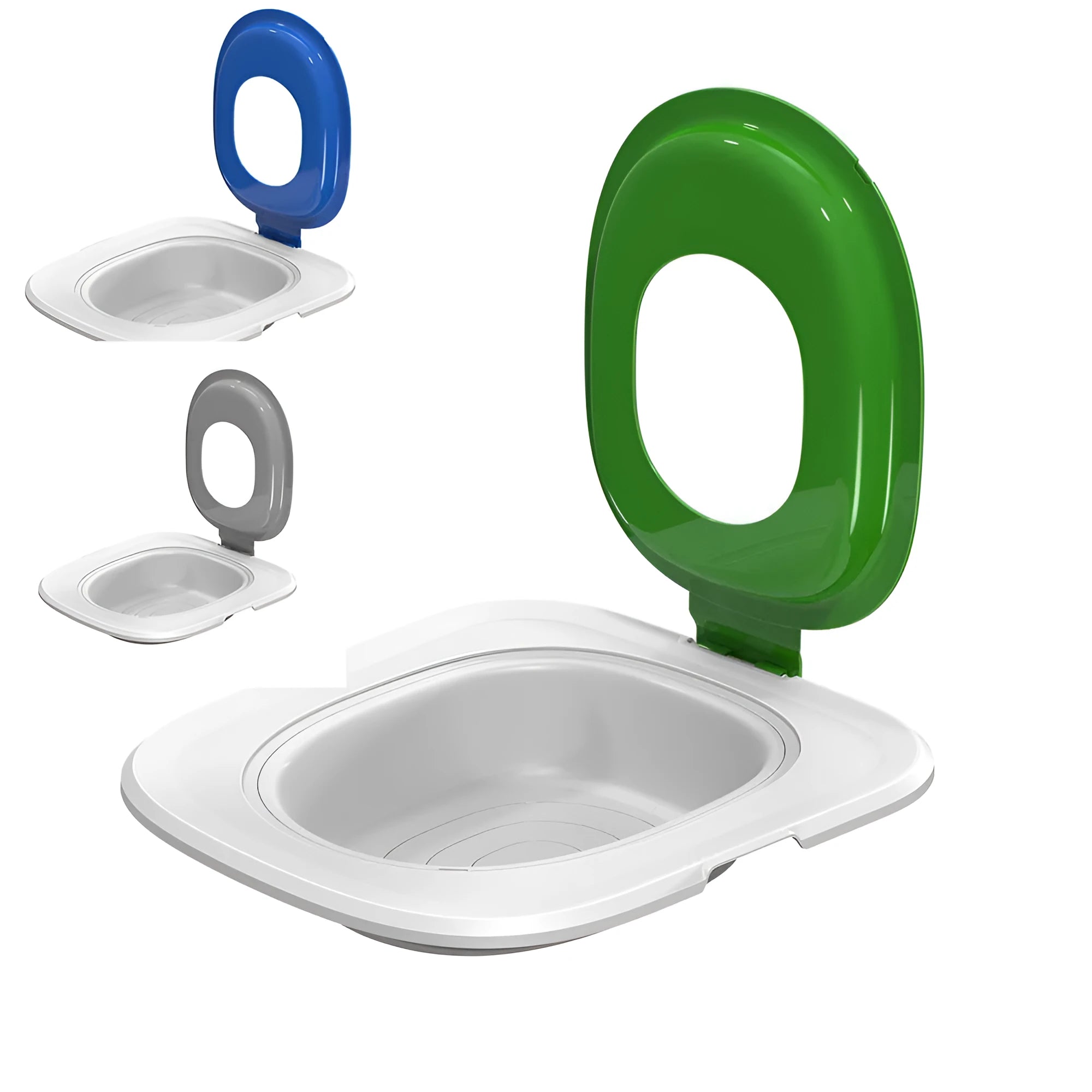 Fifth generation ABS plastic cat toilet trainer mat in blue colour.