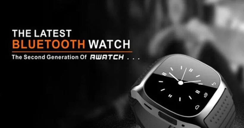 A black Bluetooth sports watch with a digital display, shown on a wrist.