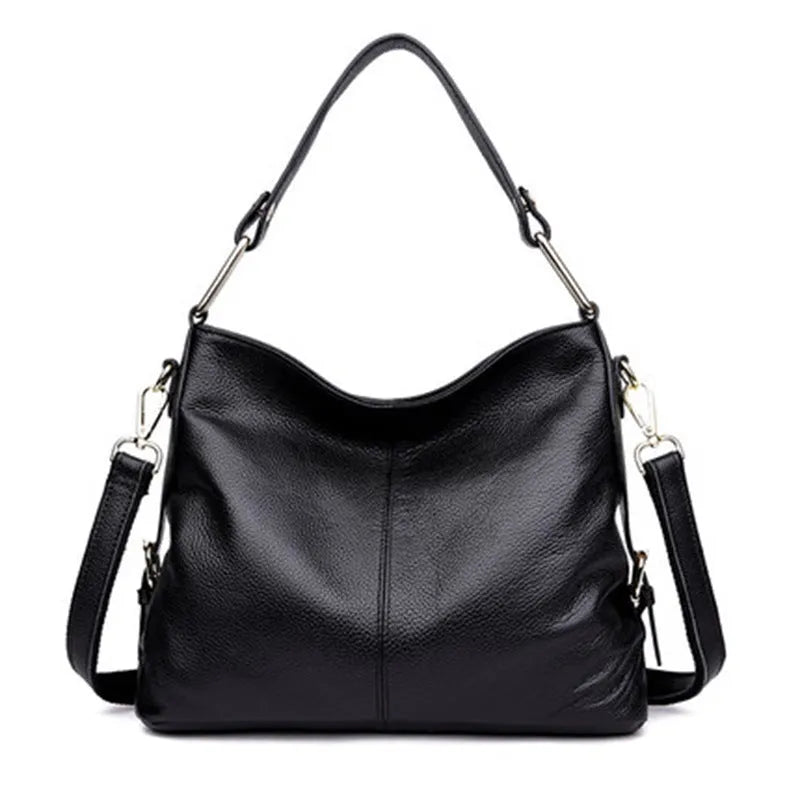Genuine leather vertical square crossbody bag showing internal phone and document pockets