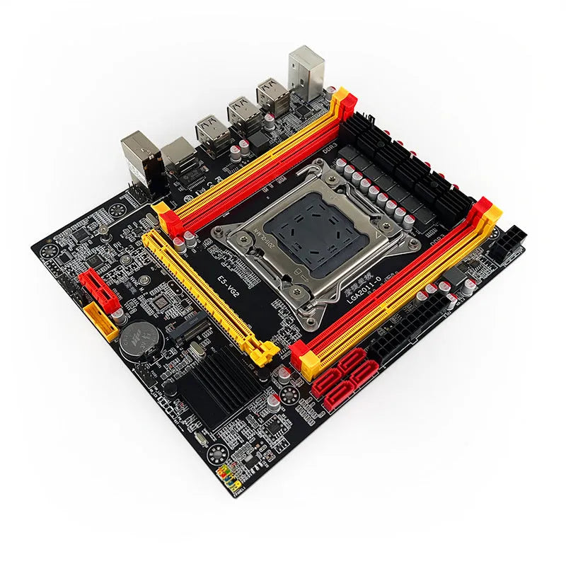 X79-VG2 desktop motherboard for LGA 2011 socket with DDR3 memory slots and PCI Express slot.