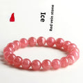 Natural red rhodochrosite crystal bracelet with geometric beads and longevity lock closure