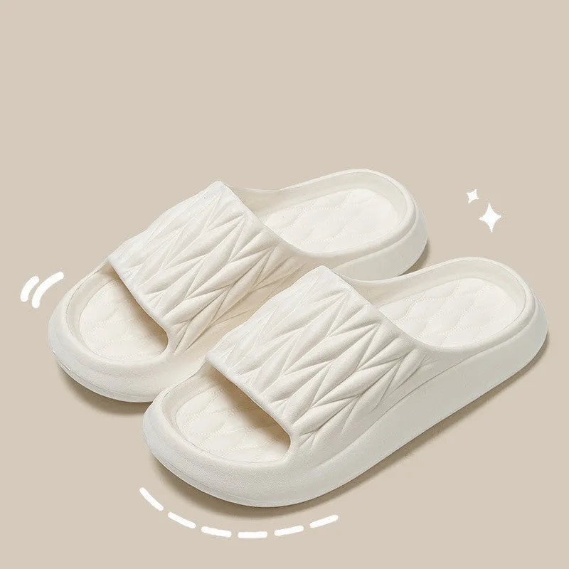 Leaf texture design EVA household slippers with non-slip soles in multiple colour options