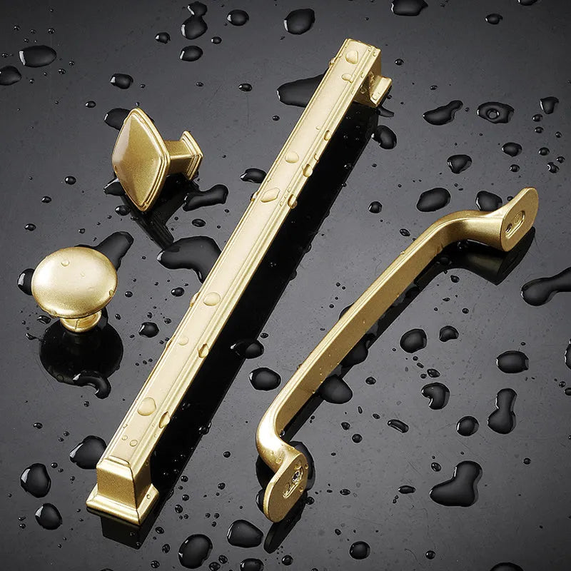 Gold T shape aluminium alloy single hole cabinet handle with modern design