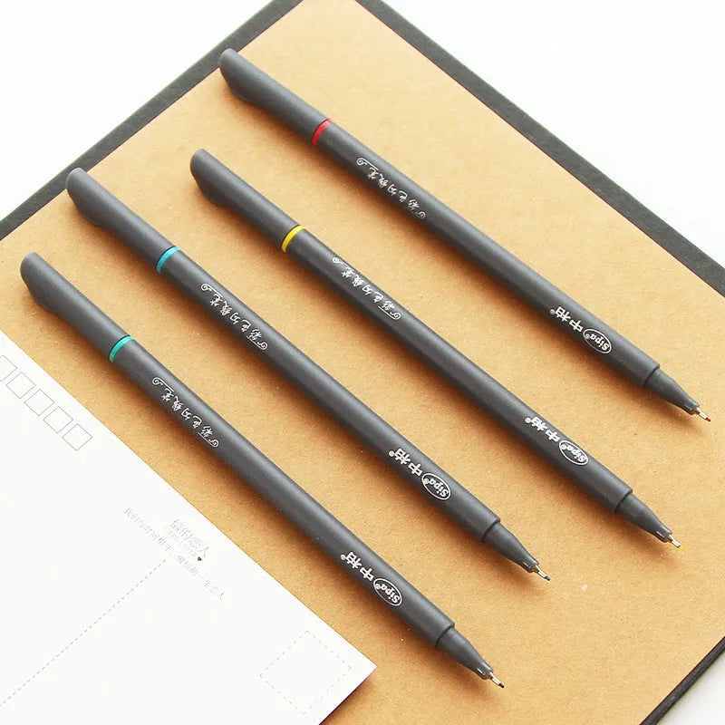 Set of ten 0.38mm fine tip hook line drafting pens for technical drawing.