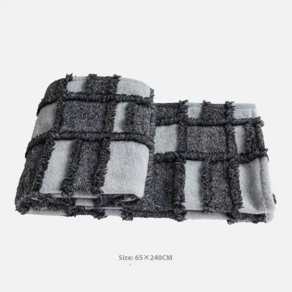 Modern minimalist bed runner nap blanket set with matching pillow and pillowcase for 1.5-1.8m beds