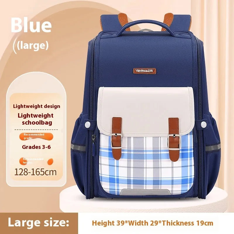 Lightweight Oxford cloth school backpack for students in grades 5-6 with large capacity