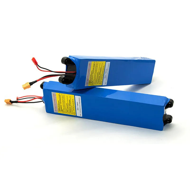 36 volt lithium ion battery pack for an electric scooter with capacity options shown.
