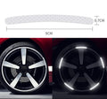 Pack of 20 arc-shaped reflective PVC stickers for car wheel hubs in multiple colour options