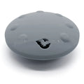 Pet drop-resistant silicone slow feeder frisbee in black, 120mm size, on white background