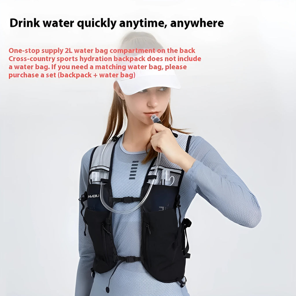 Outdoor cross-country climbing water bag package 5L nylon backpack in black size M without bladder