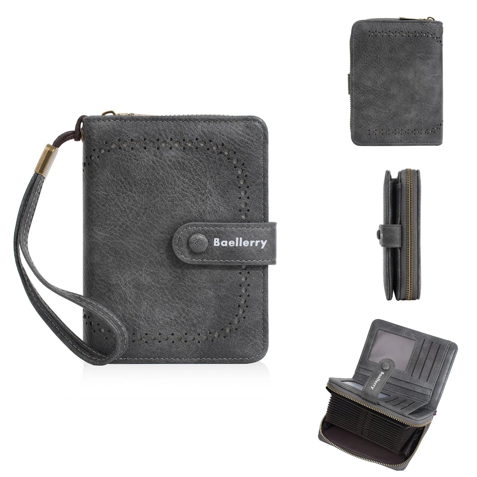 Women's PU leather zip coin purse with integrated card storage in multiple colour options