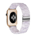 Slim resin watch strap for Apple Watch in Army Green colour with buckle closure